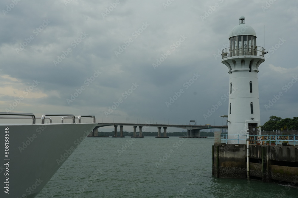 Raffles Marina Lighthouse in Singapore