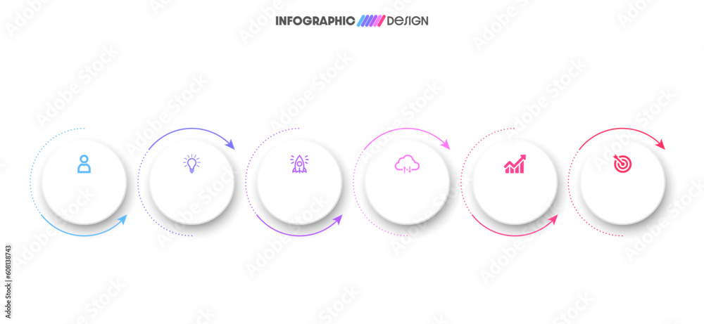 Business concept with infographic design 6 options. Business concept with infographic design 6 options.
