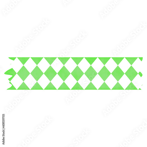 Green Washi Tape with Diagonal checkboard Pattern