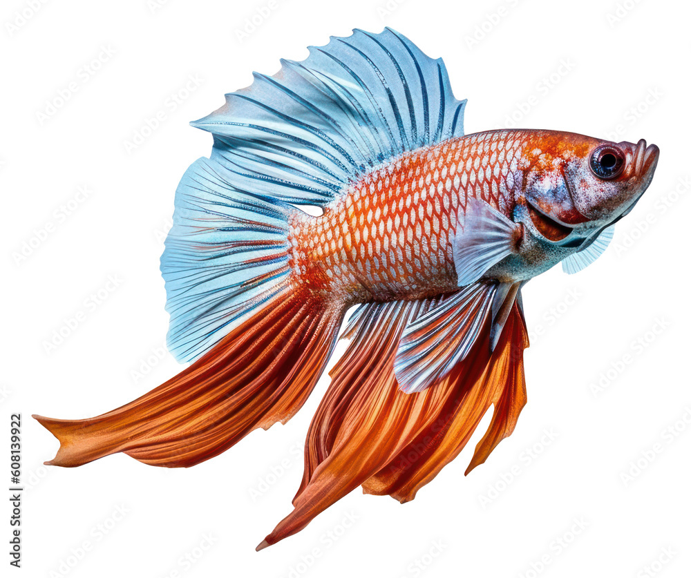 Fototapeta premium A beautiful exotic betta fish species isolated. Generative AI.