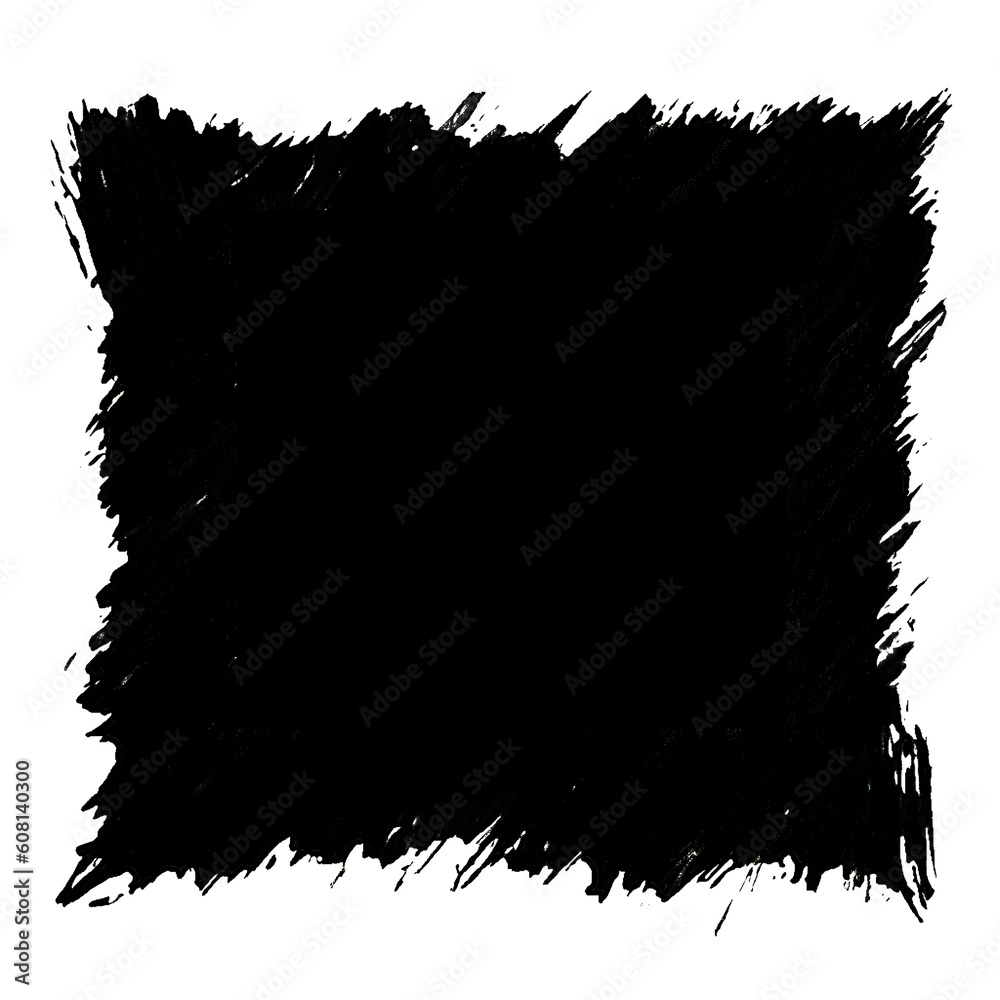 square frame rendered in vigorous strokes of an ink brush. transparent background, PNG file. square frame rendered in vigorous strokes of an ink brush. transparent background, PNG file.
