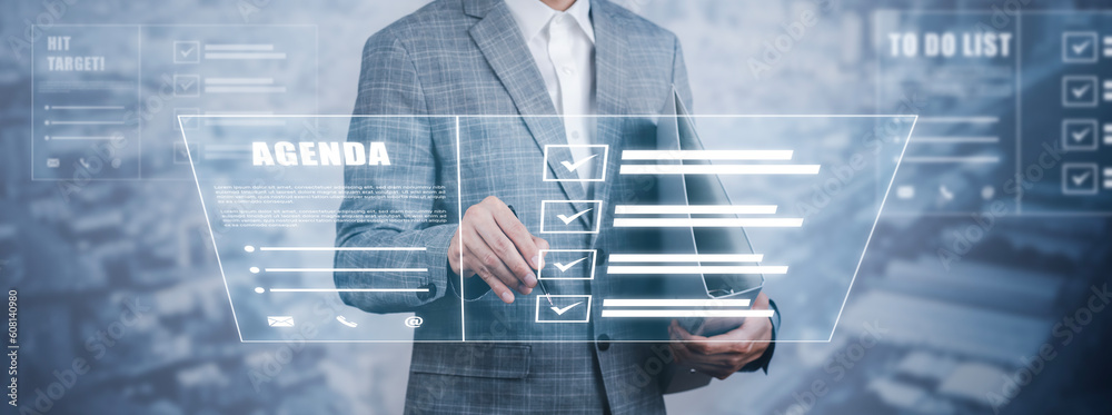 checklist and clipboard task documentation management, business people ...