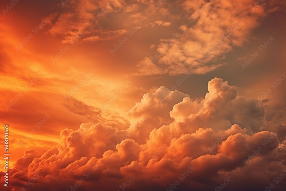 Fototapeta premium Beautiful Orange Clouds and Sky Sunset