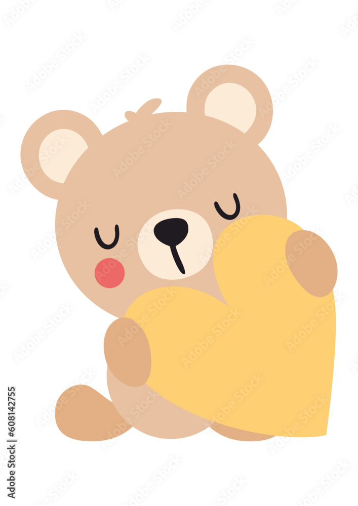 Cute teddy bear holding a heart Cute teddy bear holding a heart