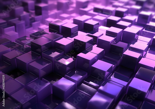 Abstract Purple background with cubes