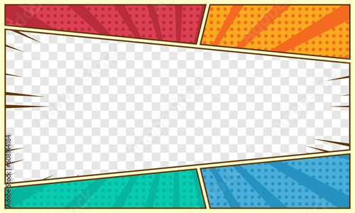 Blank comic cartoon scene template thumbnail background