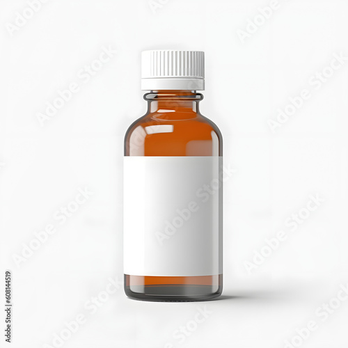 Medicine bottle, ml bottle mockup isolated