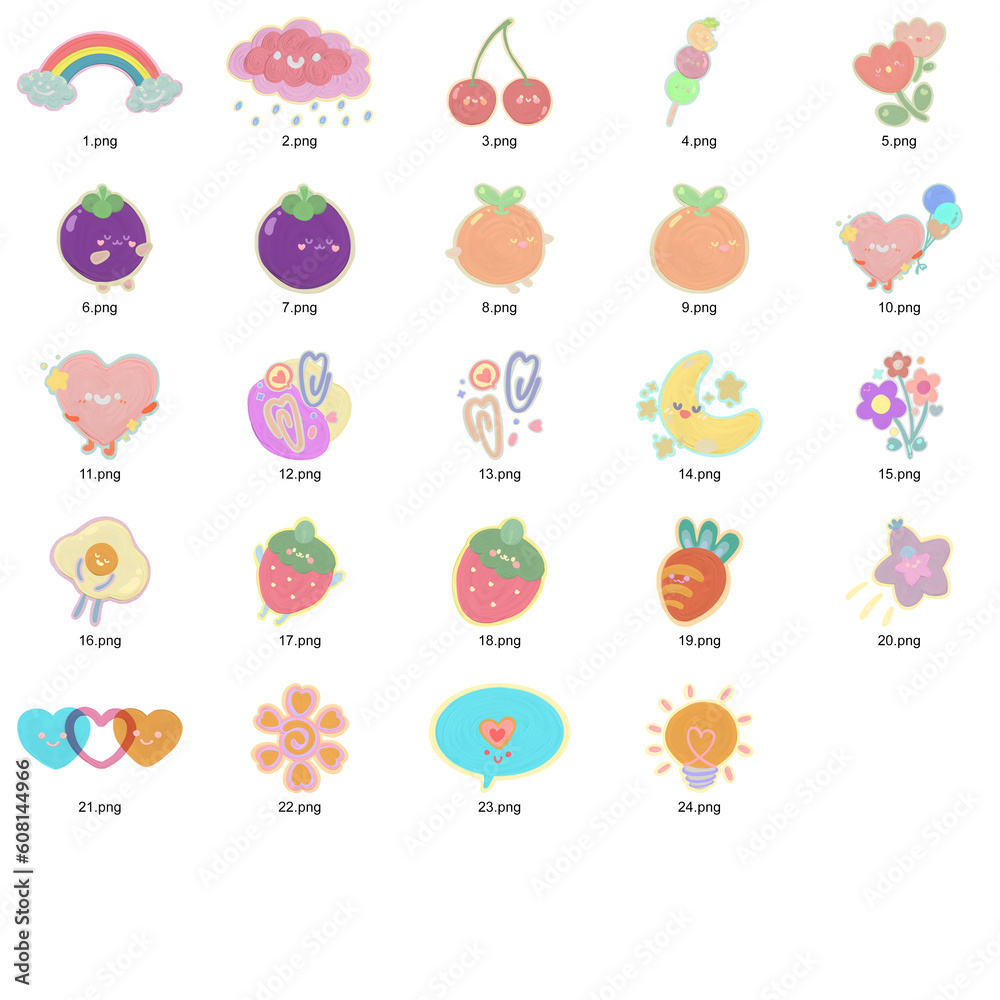set cartoon components for decoration set cartoon components for decoration