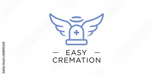  Easy Cremation Wings Angel Grave Logo Design