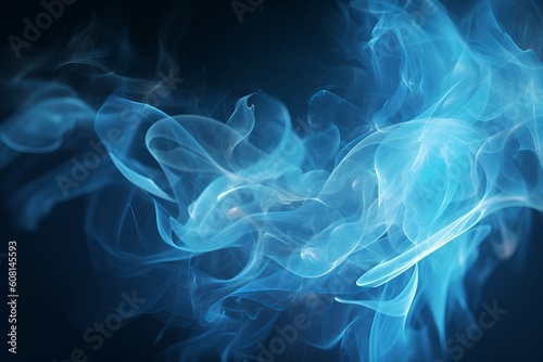 Abstract azure and white flame, generative ai