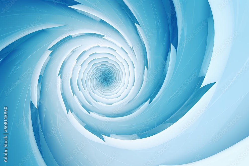 Abstract azure and white vortex, Generative ai Abstract azure and white vortex, Generative ai