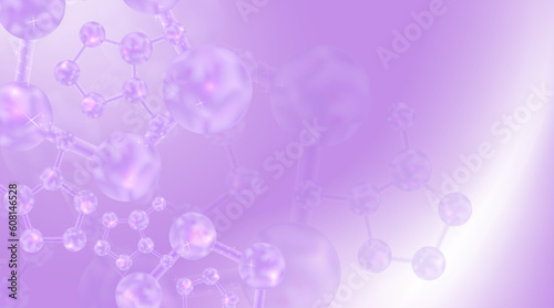 Hyaluronic acid hair and skin solutions ad, purple collagen serum drop with cosmetic advertising background ready to use, illustration vector.	