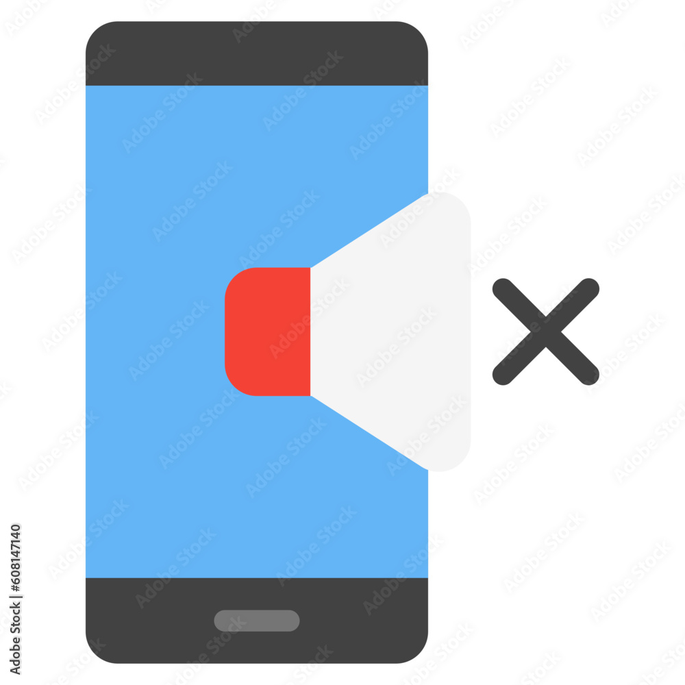 Mute smartphone flat icon, use for website mobile app presentation Mute smartphone flat icon, use for website mobile app presentation