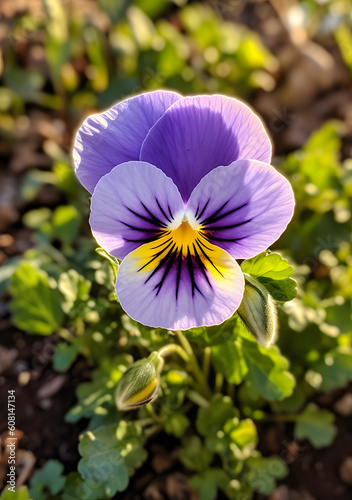 Purple and yellow Pansy flowers
