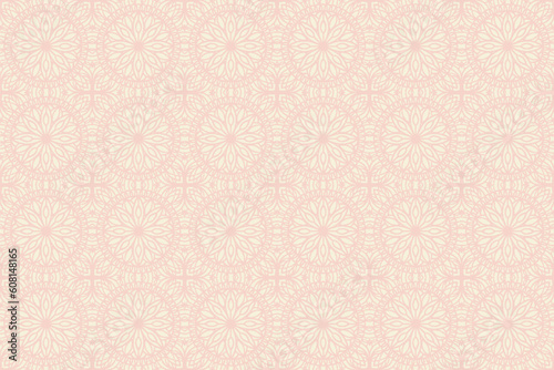 Dreamy tender gradient wallpaper with mandala pattern. Vector horizontal background for meditation poster, banner for yoga school