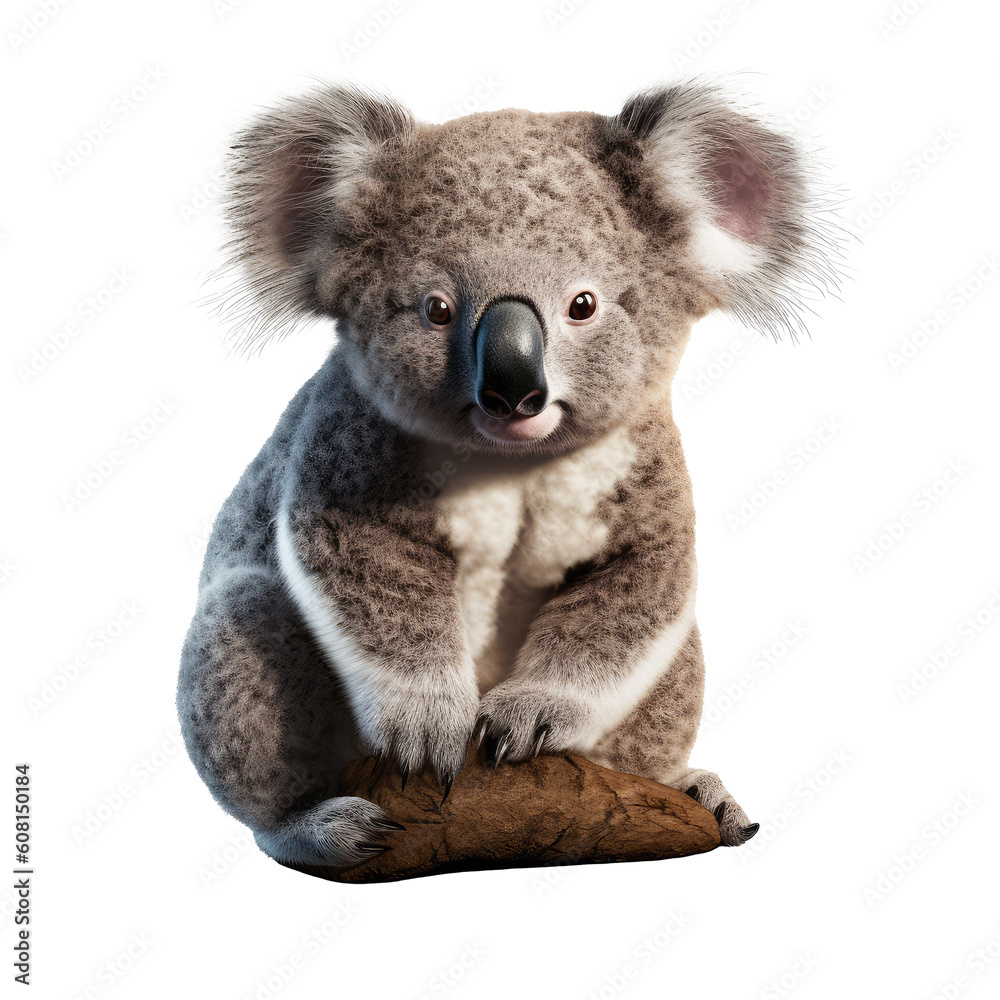 koala looking isolated on white koala looking isolated on white