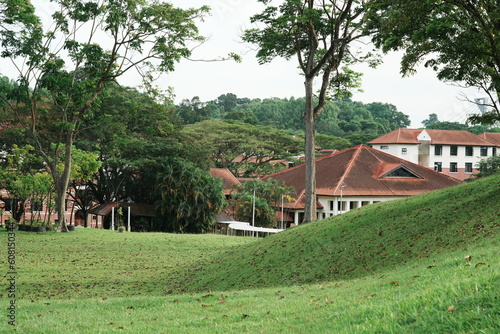 Canvas Print view of the garden of the palace at Nanyang Technological University - NTU Singa