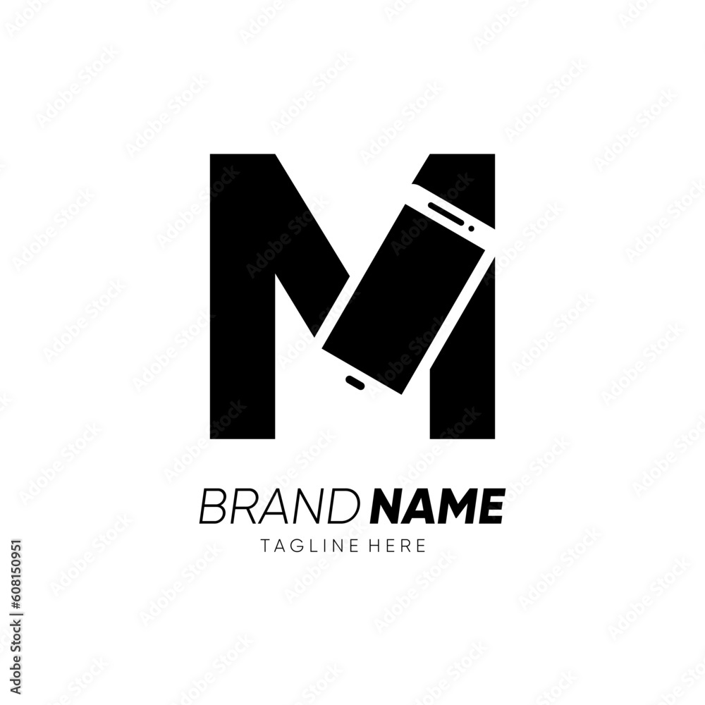 Letter M Initial Handphone Mobile Logo Design Vector Icon Graphic Emblem Illustration Letter M Initial Handphone Mobile Logo Design Vector Icon Graphic Emblem Illustration