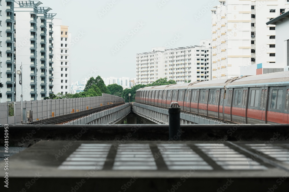 train in the city