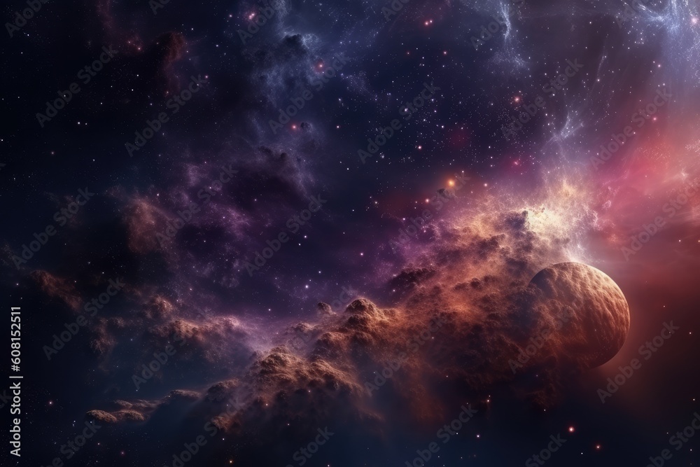 Obraz premium Concept of nebula with galaxies in deep space