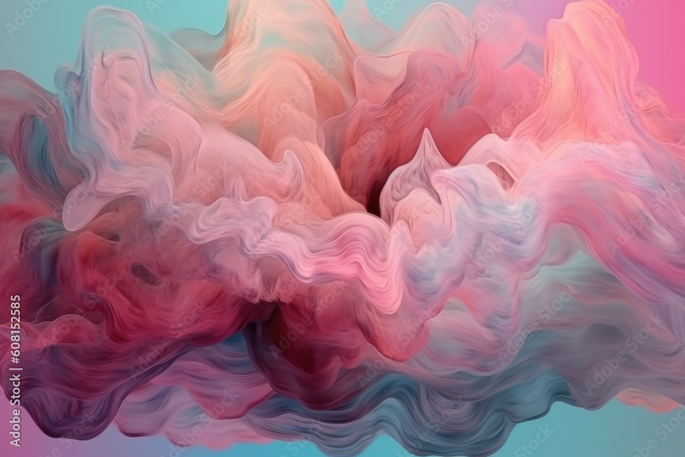 Generative ai illustration of delicate abstract pink color mixing