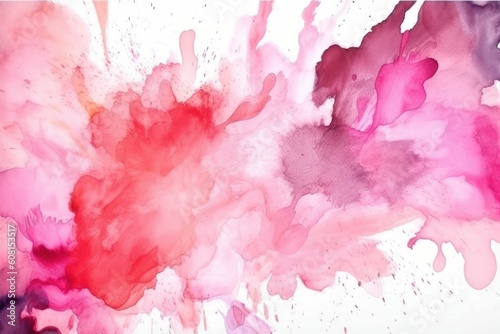 Abstract pink watercolor on white background, Generative ai