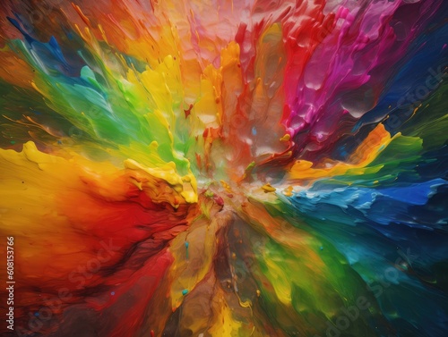 A colorful painting with the colors of the rainbow