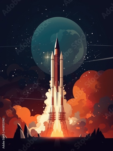 Rocket launch concept illustration