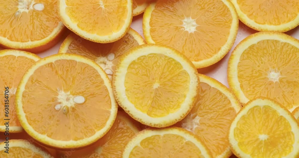 top down background view made of Fresh Sliced organic oranges close-up top down background view made of Fresh Sliced organic oranges close-up