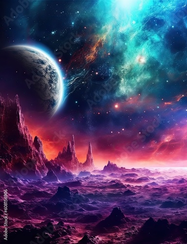 Deep space background illustration. Perfect for wallpapers, banners, backgrounds, and graphic design.