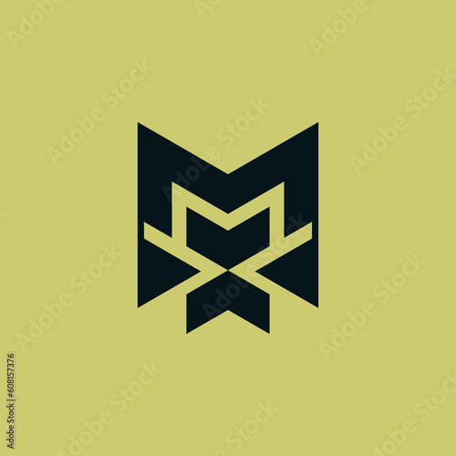 modern letter M upside down arrow logo