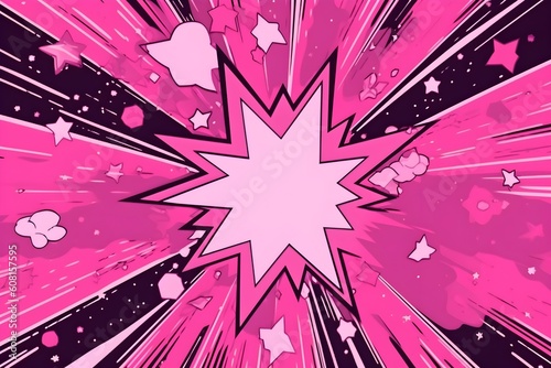 Pink cartoon comics explosion, Generative AI