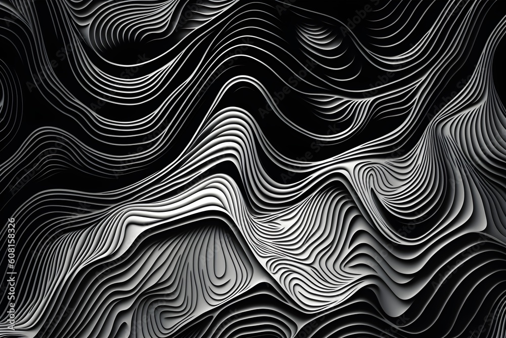 pattern of topographic contour lines, Generative AI pattern of topographic contour lines, Generative AI