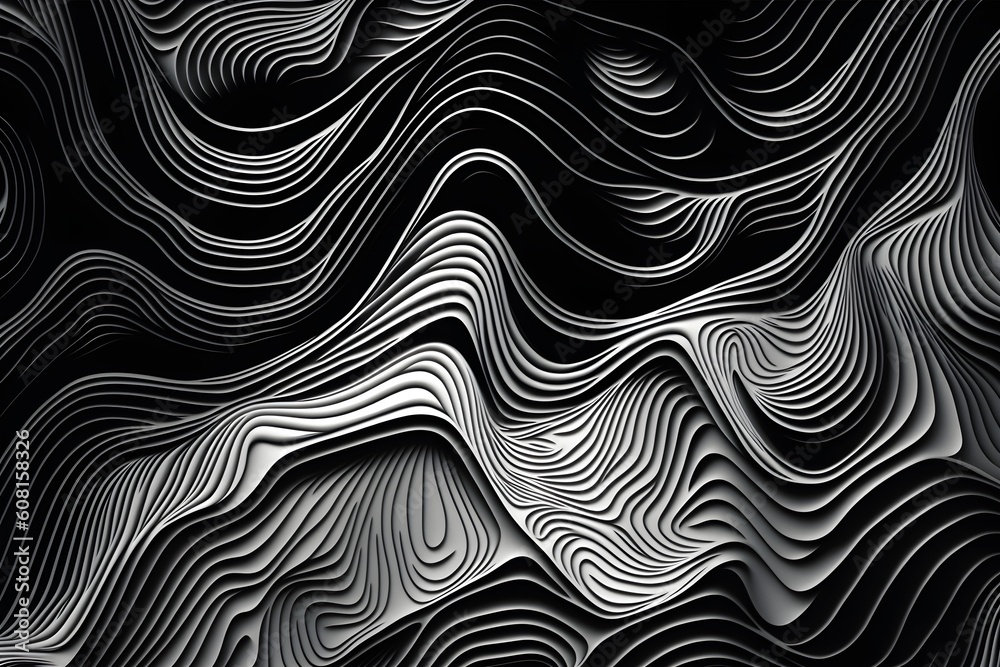 pattern of topographic contour lines, Generative AI