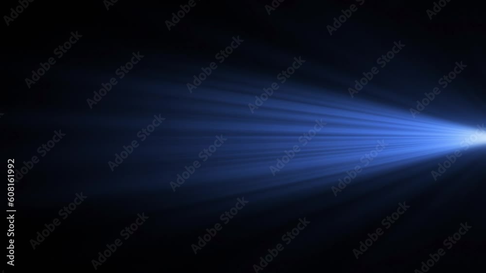 Loopable animated side blue light beam on black background