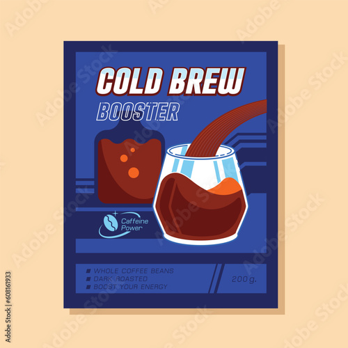 cold brew booster coffee label