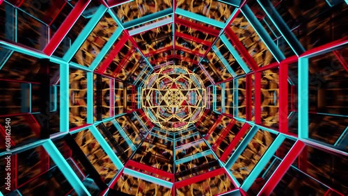 Object kaleidoscope VJ loop background multicolored
