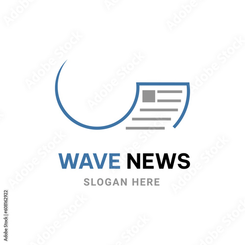 WAVE AND NEWS LOGO CONCEPT