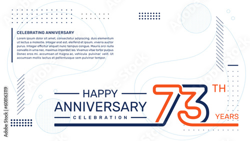 73th anniversary template design with abstract background, vector template