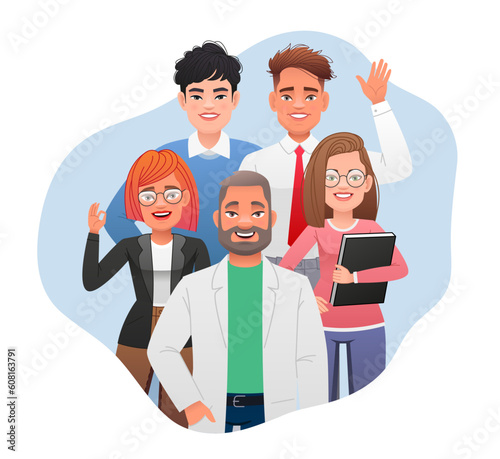 A group of young professionals, developers or a creative group. Company employees, teamworkA group of young professionals, developers or a creative group. Company employees, teamwork
