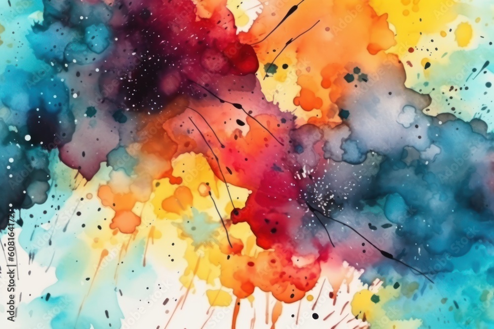 Obraz premium Abstract watercolor background with vibrant colors, Generative ai