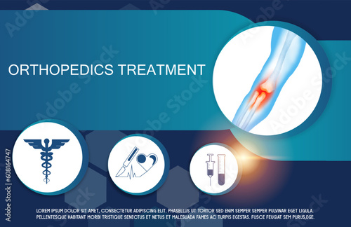Technology for treatment of wrist elbow and arm joint bone injury. Abstract traumatology and orthopedics. Medical science in the hospital for body joints.