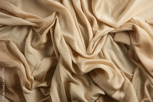 Textured Beige Fabric Background, Generative Ai