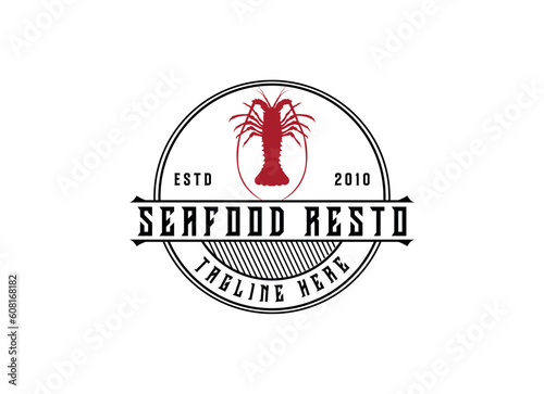 Seafood logo design restaurant fresh crab and shrimp logo for label product and seafood shop