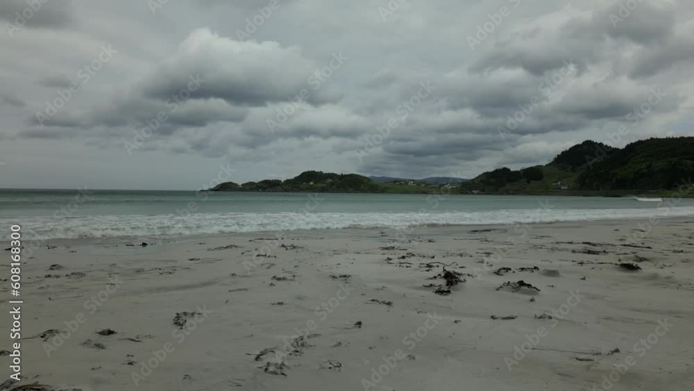 White Sand Beach in Norway; Refviksanden with Kelp Everywhere, with ...