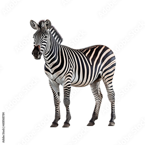 Zebra isolated on transparent background  created with generative AI