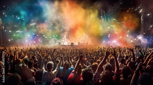 A fictional person. Capturing the Sheer Energy and Euphoria of a Vibrant Music Festival Crowd