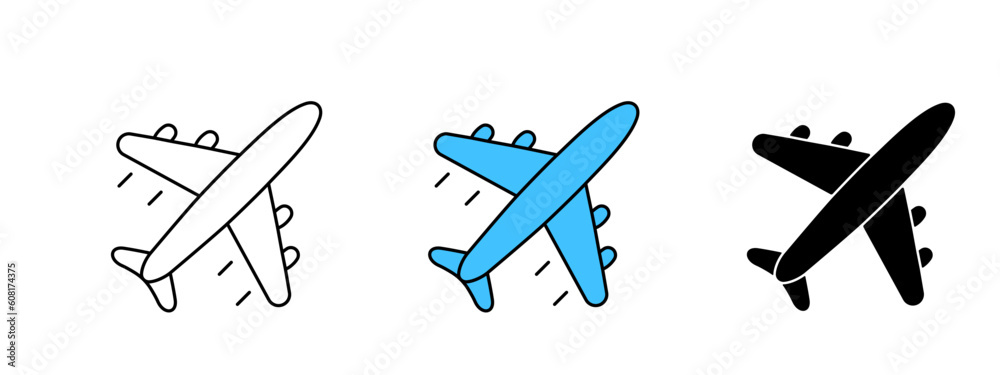 Plane line icon isolated illustration