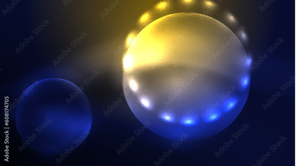 Circles with bright neon shiny light effects, abstract background wallpaper design Circles with bright neon shiny light effects, abstract background wallpaper design
