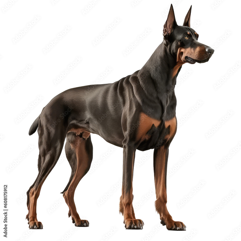 doberman looking isolated on white doberman looking isolated on white
